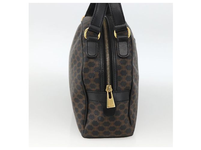 Céline Borsa a mano in tela Macadam CELINE in pelle PVC nera e oro Auth AMZ525A Nero D'oro - vista 4