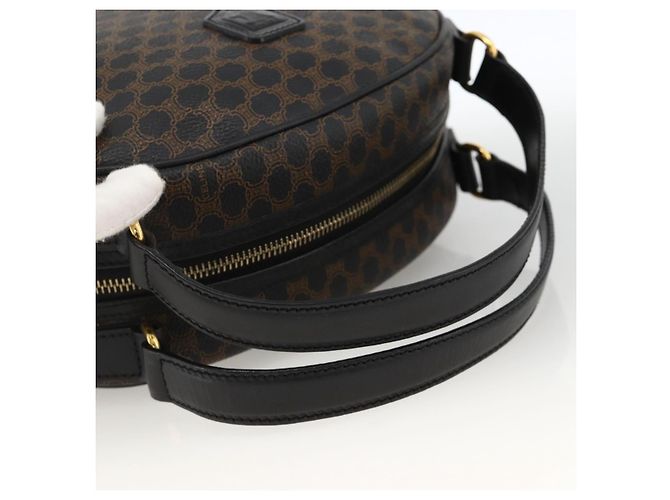 Céline Borsa a mano in tela Macadam CELINE in pelle PVC nera e oro Auth AMZ525A Nero D'oro - vista 7