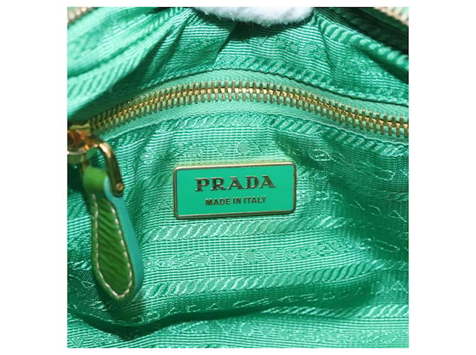 Borsa a Spalla PRADA Nylon Verde Oro Auth LNZ781 D'oro - vista 17