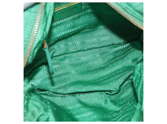 Borsa a Spalla PRADA Nylon Verde Oro Auth LNZ781 D'oro - vista 18