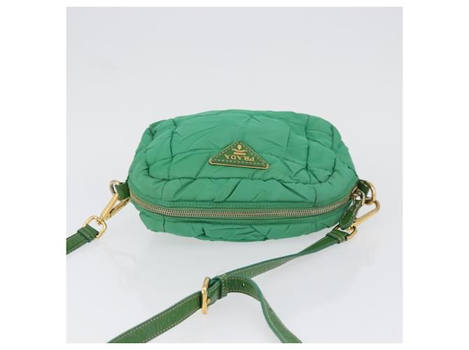 Borsa a Spalla PRADA Nylon Verde Oro Auth LNZ781 D'oro - vista 6