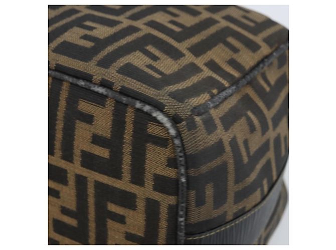 FENDI Zucca Canvas Handtasche braun schwarz Auth LNZ770 - Ansicht 11