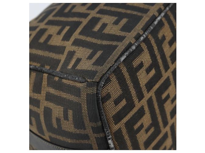 FENDI Zucca Canvas Handtasche braun schwarz Auth LNZ770 - Ansicht 12