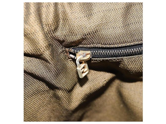 FENDI Zucca Canvas Handtasche braun schwarz Auth LNZ770 - Ansicht 20