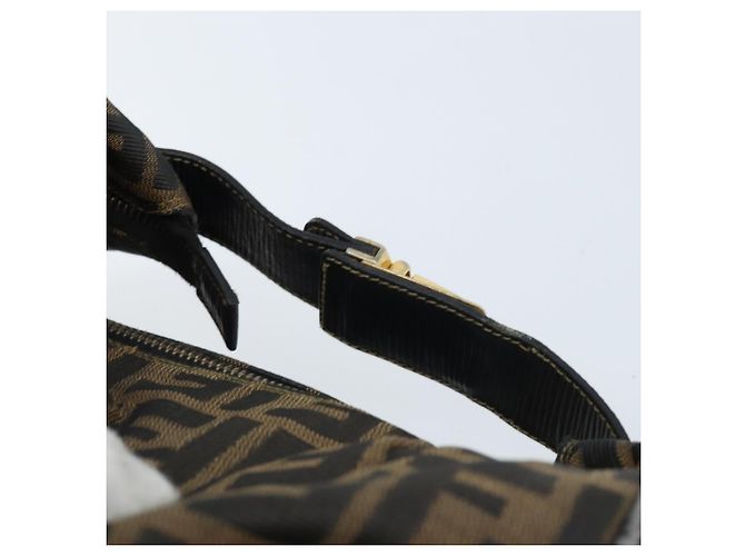 FENDI Zucca Canvas Handtasche braun schwarz Auth LNZ770 - Ansicht 7
