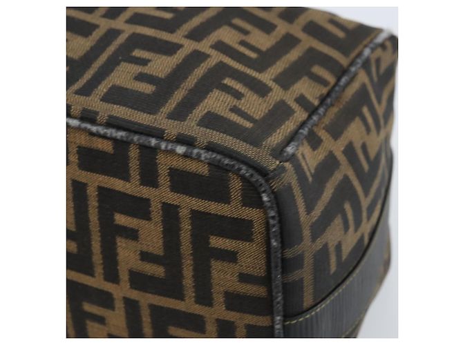 FENDI Zucca Canvas Handtasche braun schwarz Auth LNZ770 - Ansicht 9