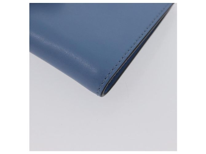 FENDI F-Is Portafoglio Bifold in Pelle Azzurro Chiaro Argento Auth am11084A Blu chiaro - vista 10