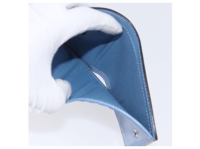FENDI F-Is Portafoglio Bifold in Pelle Azzurro Chiaro Argento Auth am11084A Blu chiaro - vista 15