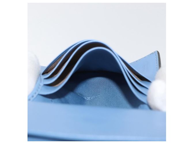 FENDI F-Is Portafoglio Bifold in Pelle Azzurro Chiaro Argento Auth am11084A Blu chiaro - vista 16
