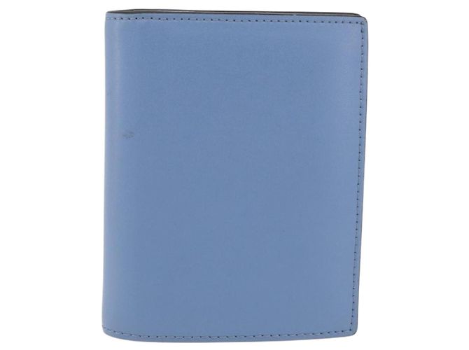 FENDI F-Is Portafoglio Bifold in Pelle Azzurro Chiaro Argento Auth am11084A Blu chiaro - vista 3