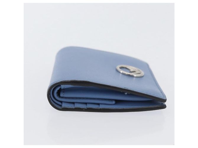FENDI F-Is Portafoglio Bifold in Pelle Azzurro Chiaro Argento Auth am11084A Blu chiaro - vista 6