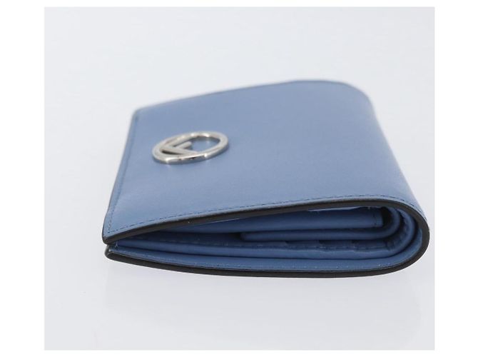 FENDI F-Is Portafoglio Bifold in Pelle Azzurro Chiaro Argento Auth am11084A Blu chiaro - vista 7