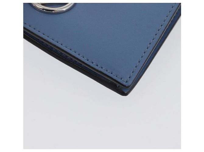 FENDI F-Is Portafoglio Bifold in Pelle Azzurro Chiaro Argento Auth am11084A Blu chiaro - vista 8
