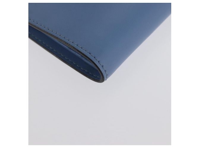 FENDI F-Is Portafoglio Bifold in Pelle Azzurro Chiaro Argento Auth am11084A Blu chiaro - vista 9