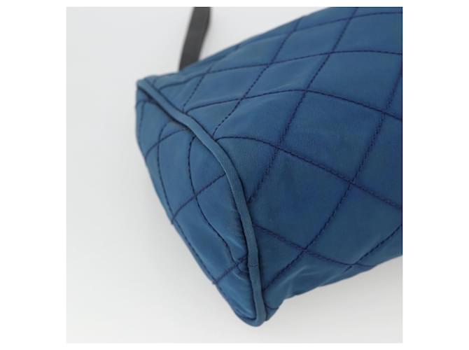 Pochette Prada Nylon Blu Argento Auth bs34108 - vista 14