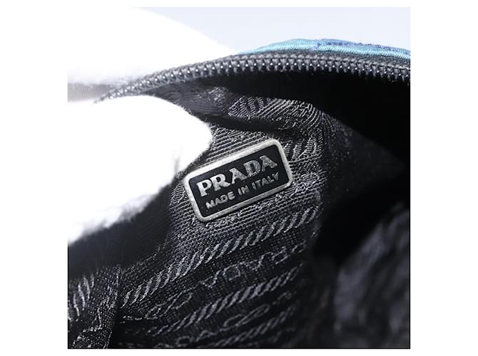 Pochette Prada Nylon Blu Argento Auth bs34108 - vista 18