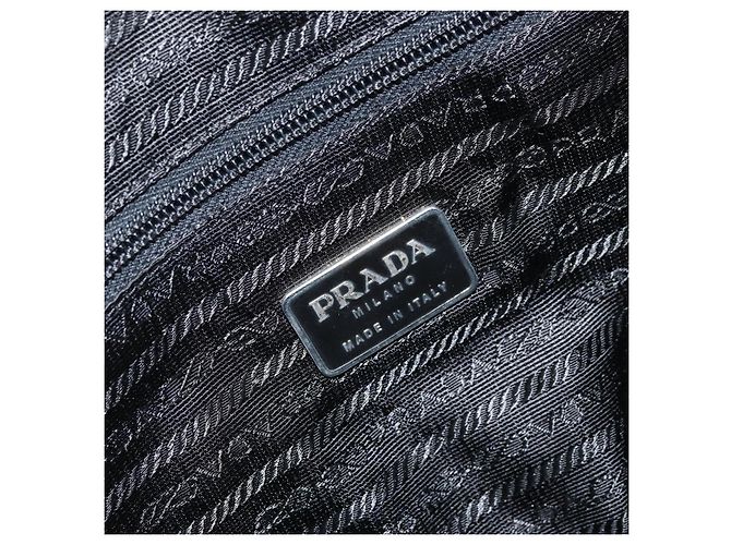 PRADA Borsa a mano in nylon nero argento Auth ARZ607 - vista 16