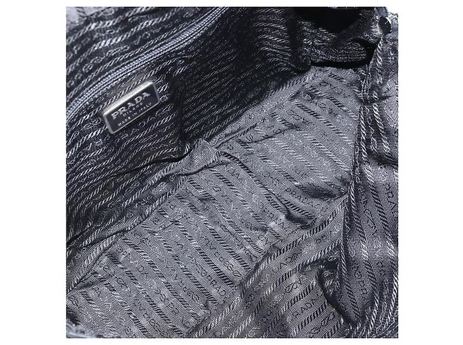 PRADA Borsa a mano in nylon nero argento Auth ARZ607 - vista 17