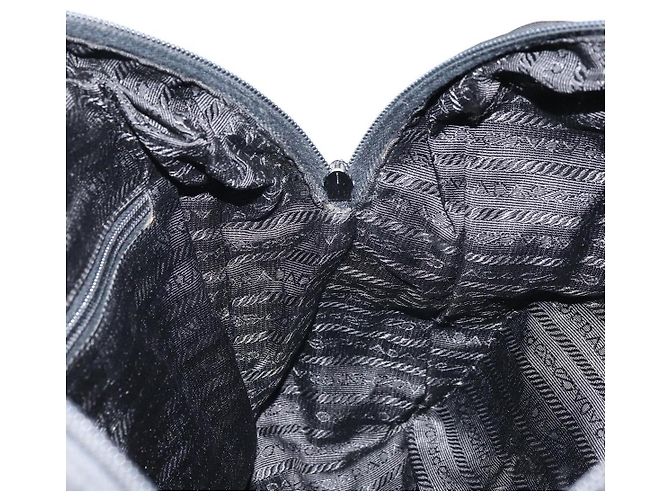 PRADA Borsa a mano in nylon nero argento Auth ARZ607 - vista 18