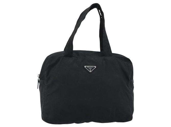 PRADA Borsa a mano in nylon nero argento Auth ARZ607 - vista 2