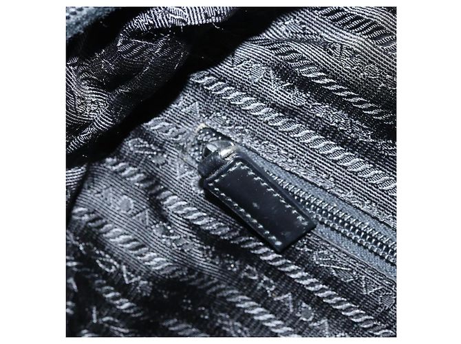 PRADA Borsa a mano in nylon nero argento Auth ARZ607 - vista 20