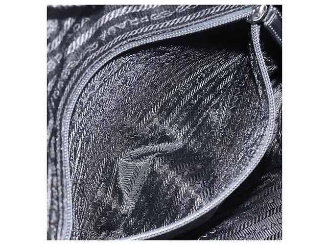 PRADA Borsa a mano in nylon nero argento Auth ARZ607 - vista 21