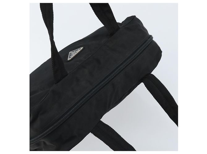 PRADA Borsa a mano in nylon nero argento Auth ARZ607 - vista 6