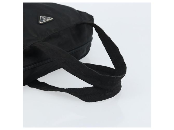 PRADA Borsa a mano in nylon nero argento Auth ARZ607 - vista 7