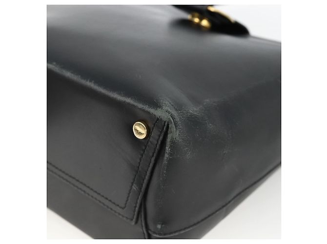 Borsa a Spalla Vala in Pelle Nera e Oro Salvatore Ferragamo Auth gh1917 Nero D'oro - vista 10