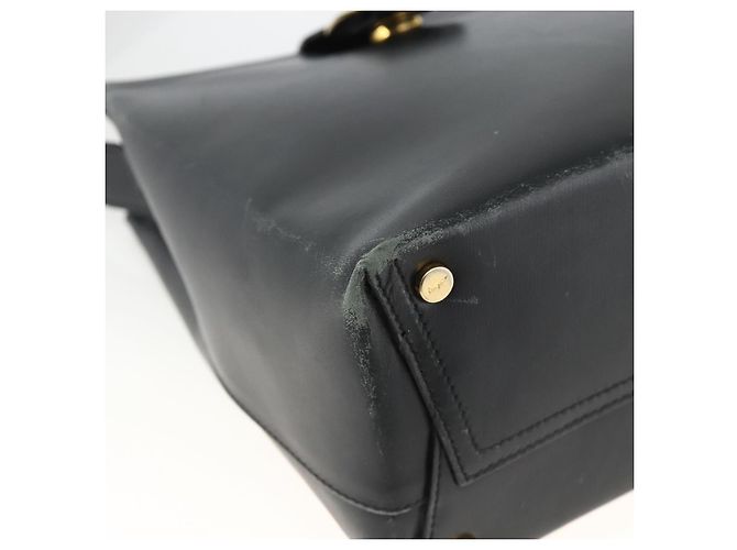 Borsa a Spalla Vala in Pelle Nera e Oro Salvatore Ferragamo Auth gh1917 Nero D'oro - vista 11