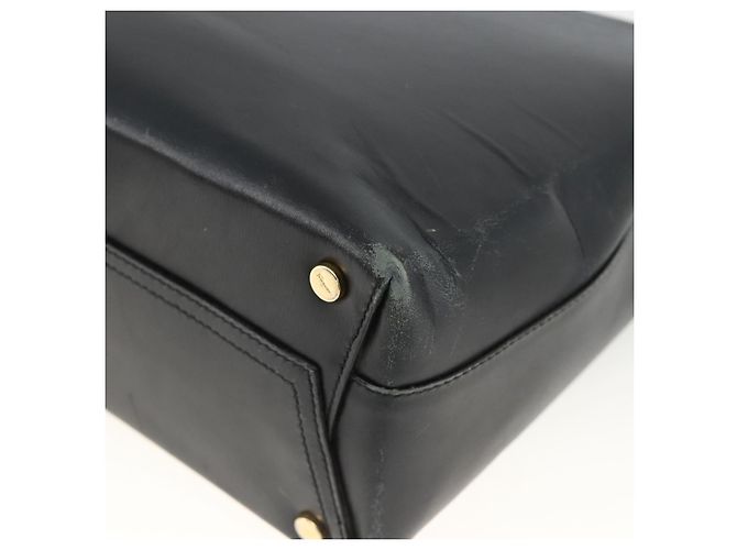 Borsa a Spalla Vala in Pelle Nera e Oro Salvatore Ferragamo Auth gh1917 Nero D'oro - vista 12