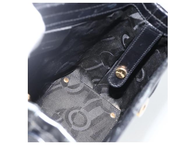 Borsa a Spalla Vala in Pelle Nera e Oro Salvatore Ferragamo Auth gh1917 Nero D'oro - vista 17