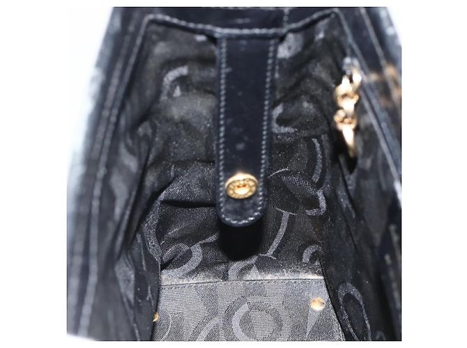 Borsa a Spalla Vala in Pelle Nera e Oro Salvatore Ferragamo Auth gh1917 Nero D'oro - vista 18