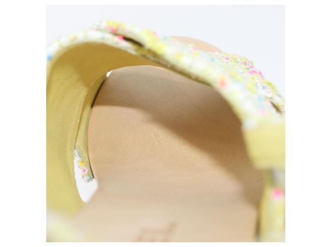 Sandali CHANEL COCO Mark Tweed Giallo CC Auth AMZ178M - vista 17