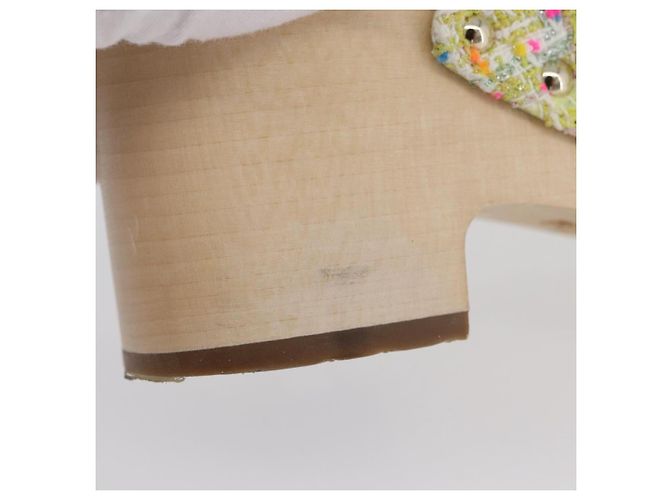 Sandali CHANEL COCO Mark Tweed Giallo CC Auth AMZ178M - vista 22