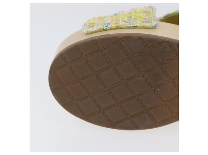Sandali CHANEL COCO Mark Tweed Giallo CC Auth AMZ178M - vista 26