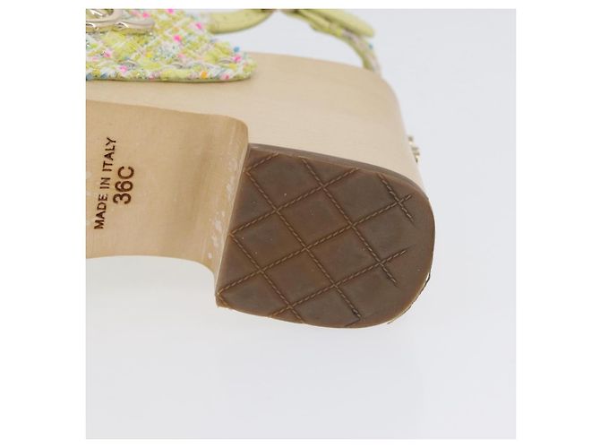 Sandali CHANEL COCO Mark Tweed Giallo CC Auth AMZ178M - vista 28
