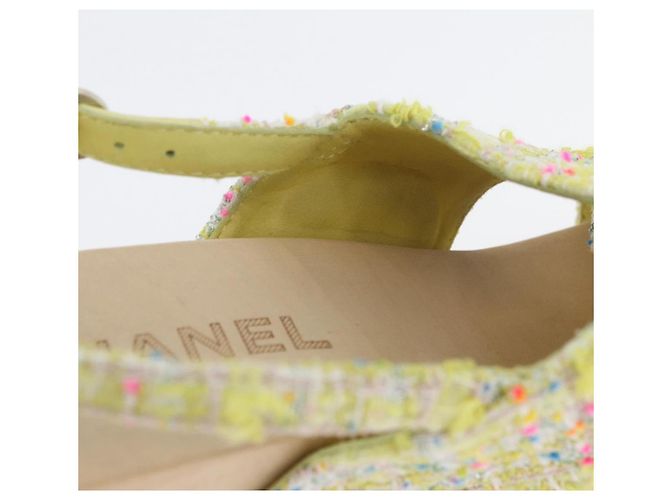 Sandali CHANEL COCO Mark Tweed Giallo CC Auth AMZ178M - vista 33
