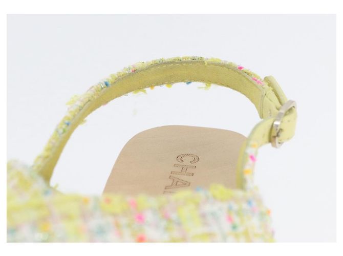 Sandali CHANEL COCO Mark Tweed Giallo CC Auth AMZ178M - vista 35