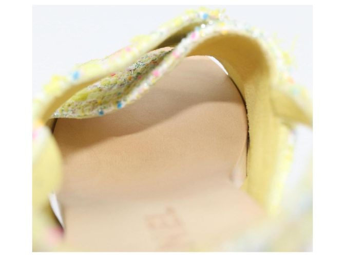 Sandali CHANEL COCO Mark Tweed Giallo CC Auth AMZ178M - vista 37
