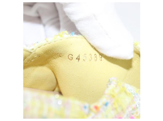 Sandali CHANEL COCO Mark Tweed Giallo CC Auth AMZ178M - vista 38