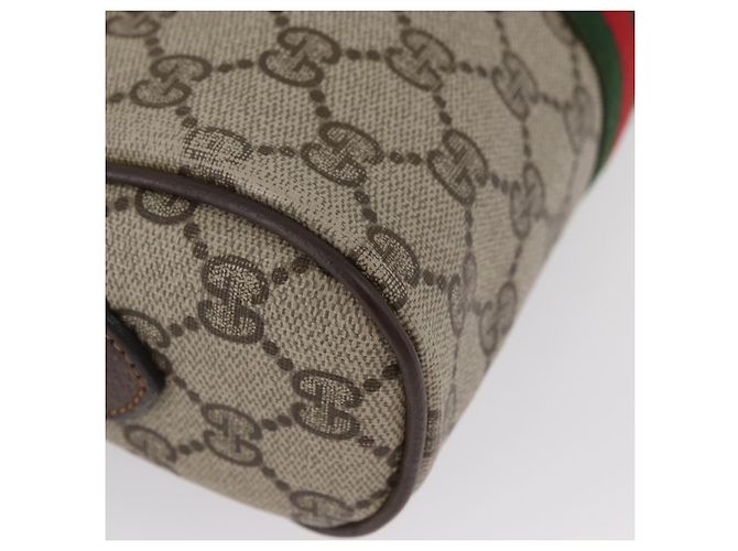 Borsa Sherry Line GG Supreme Web di GUCCI in PVC beige e oro 67 02 004 Auth LNZ594 D'oro - vista 10