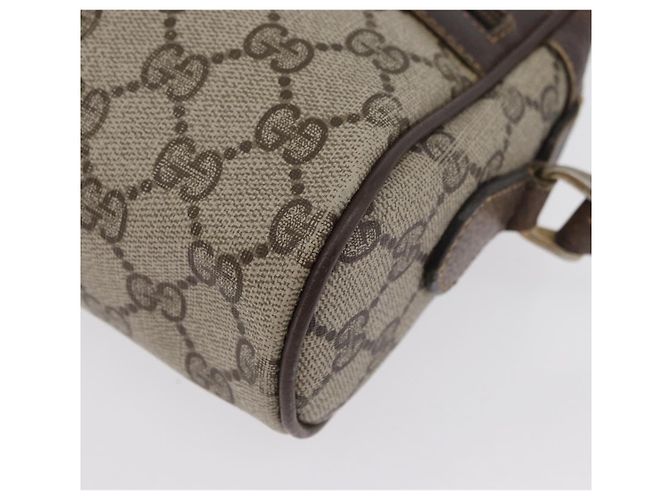 Borsa Sherry Line GG Supreme Web di GUCCI in PVC beige e oro 67 02 004 Auth LNZ594 D'oro - vista 11