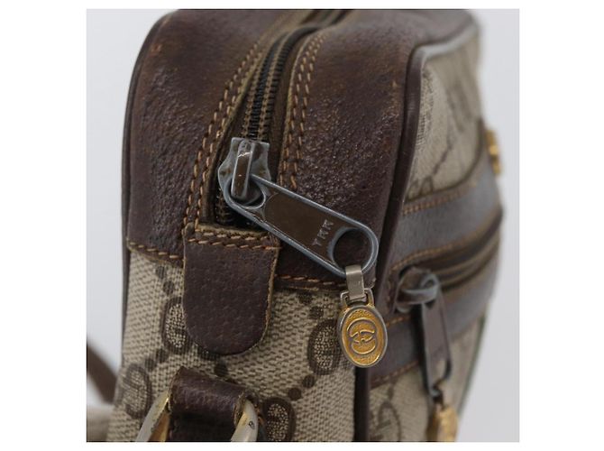 Borsa Sherry Line GG Supreme Web di GUCCI in PVC beige e oro 67 02 004 Auth LNZ594 D'oro - vista 14
