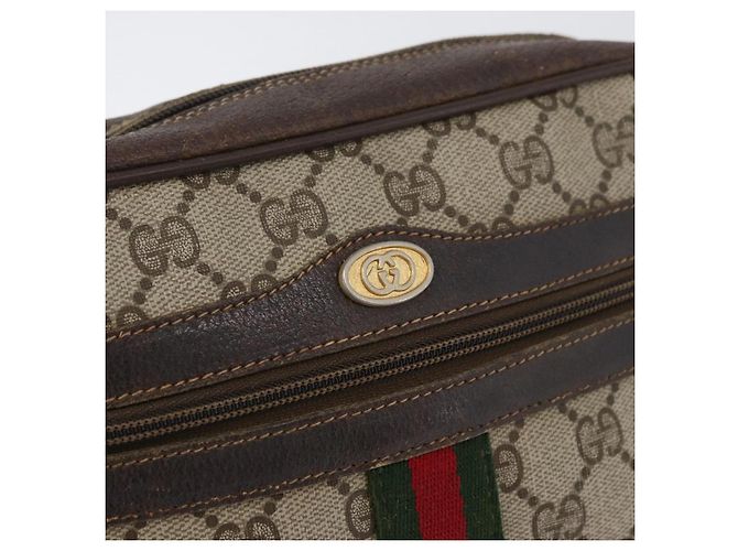 Borsa Sherry Line GG Supreme Web di GUCCI in PVC beige e oro 67 02 004 Auth LNZ594 D'oro - vista 16
