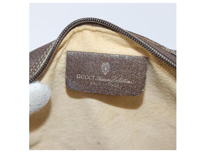 Borsa Sherry Line GG Supreme Web di GUCCI in PVC beige e oro 67 02 004 Auth LNZ594 D'oro - vista 17