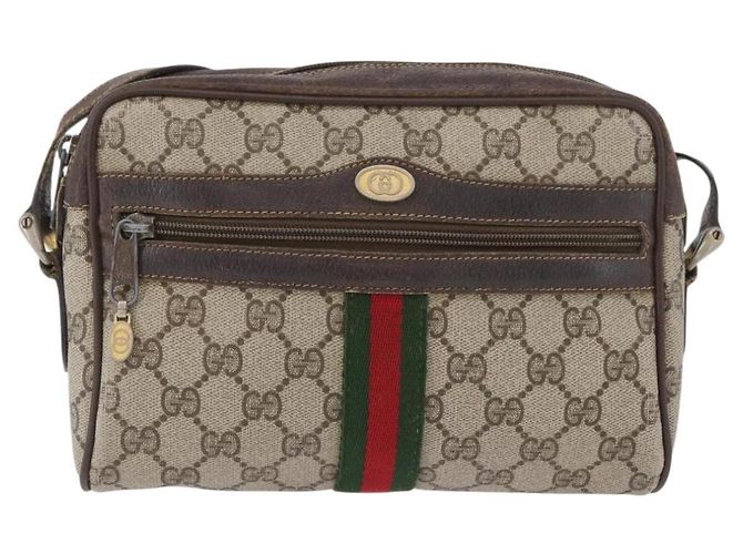 Borsa Sherry Line GG Supreme Web di GUCCI in PVC beige e oro 67 02 004 Auth LNZ594 D'oro - vista 2