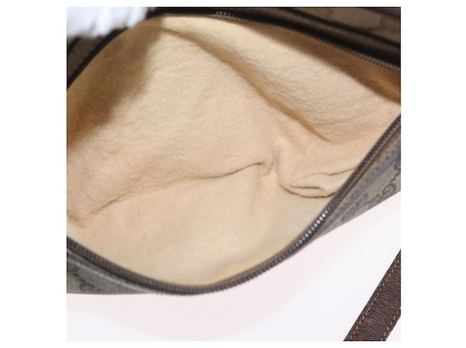 Borsa Sherry Line GG Supreme Web di GUCCI in PVC beige e oro 67 02 004 Auth LNZ594 D'oro - vista 21