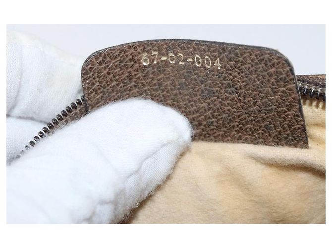 Borsa Sherry Line GG Supreme Web di GUCCI in PVC beige e oro 67 02 004 Auth LNZ594 D'oro - vista 22