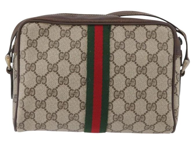 Borsa Sherry Line GG Supreme Web di GUCCI in PVC beige e oro 67 02 004 Auth LNZ594 D'oro - vista 3